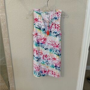 Tommy Bahama sleeveless, multi-colored, V-neck with ties, casual dress. …